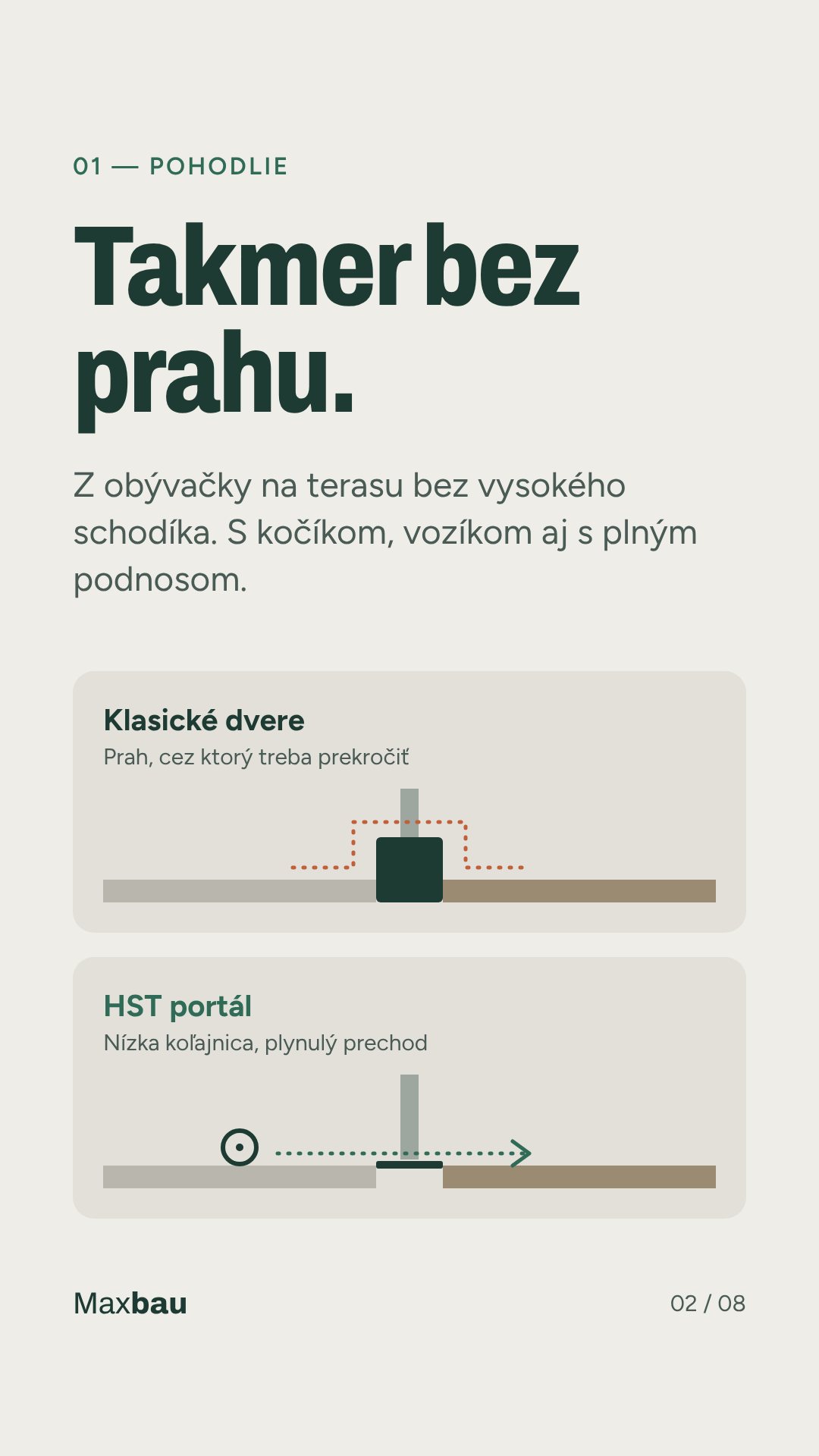Takmer bez prahu – z obývačky na terasu bez vysokého schodíka