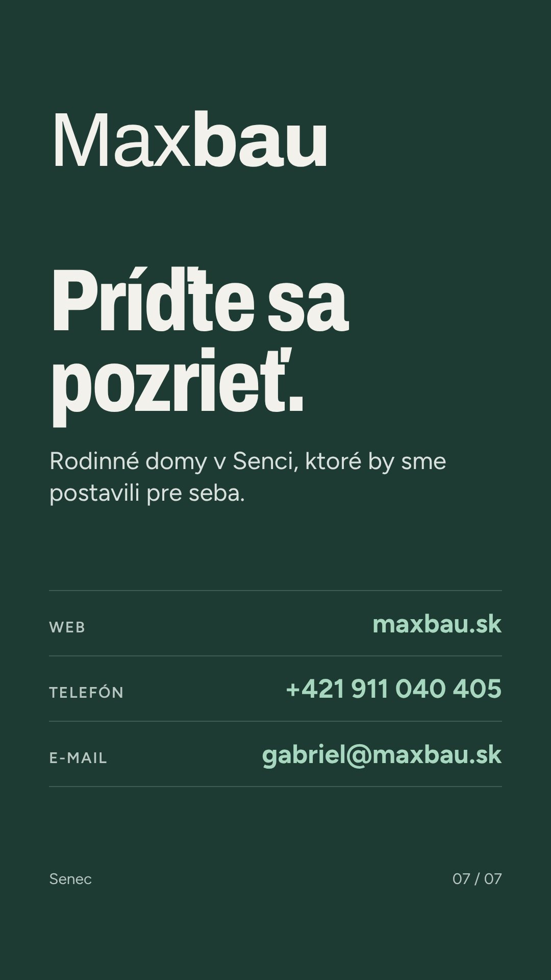 Príďte sa pozrieť – kontakt Maxbau