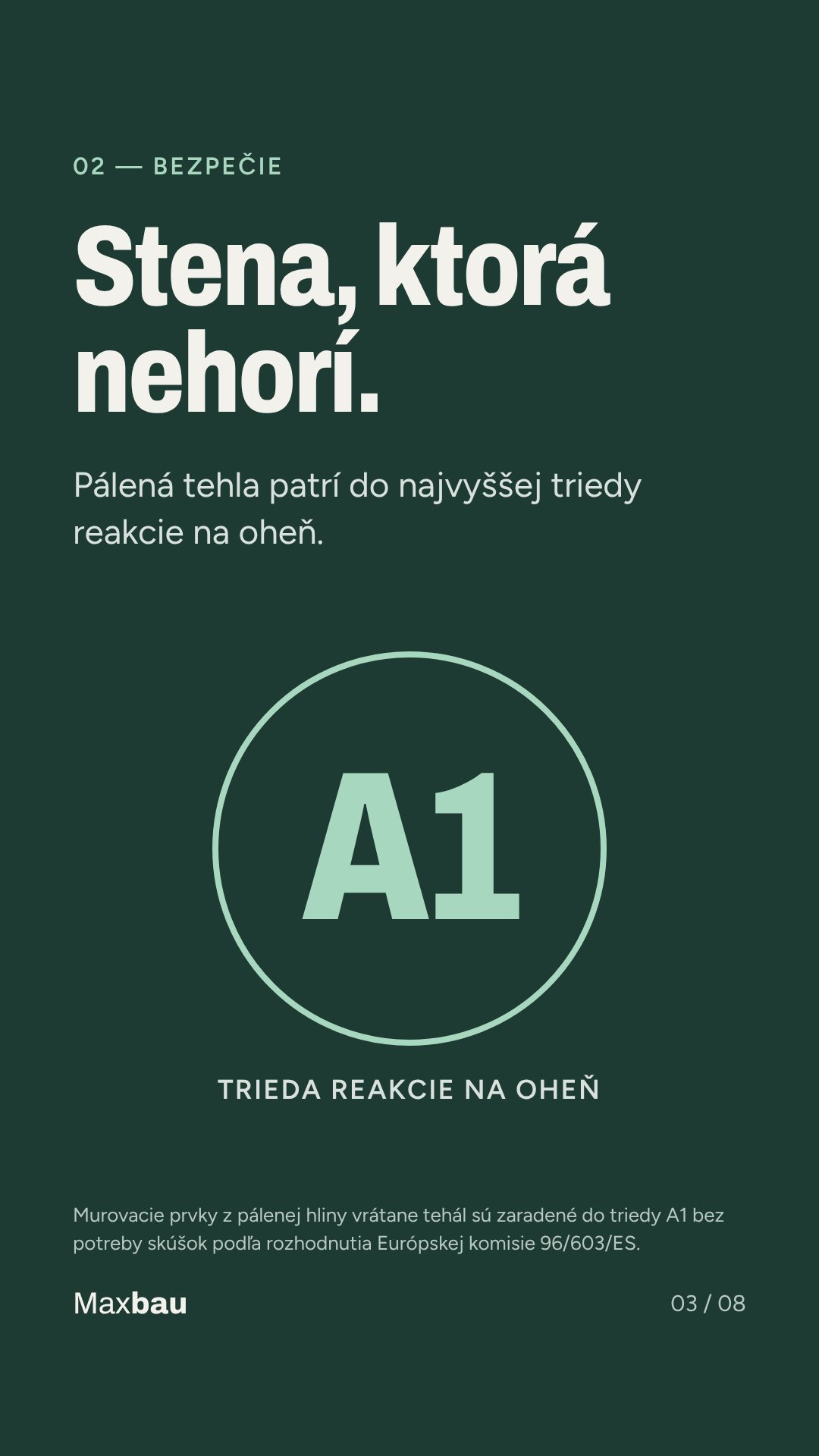 Stena, ktorá nehorí – pálená tehla v triede reakcie na oheň A1